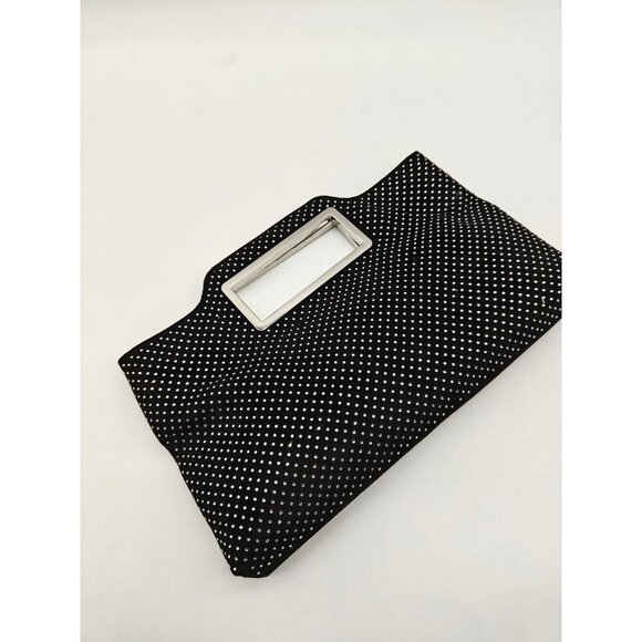 INC Juditth Hotfix open handle velvet clutch shoulder bag -BLACK (Used) - Picture 15 of 16